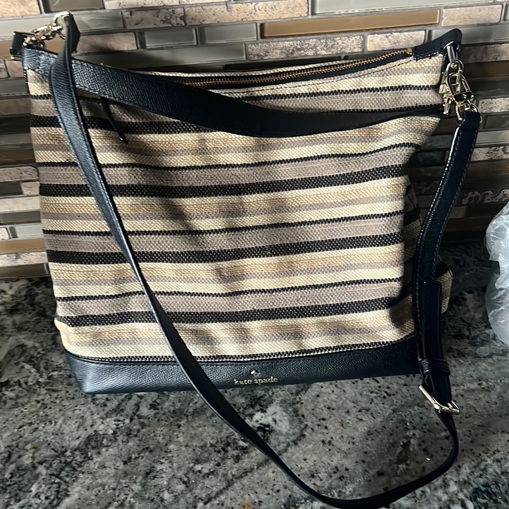 Striped Kate Spade cross body handbag
